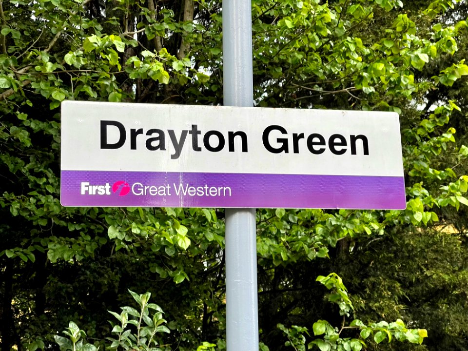 Drayton Green station sign 2021