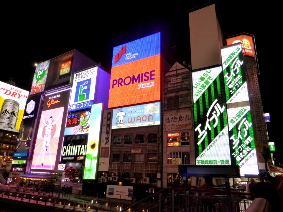 Dotombori neon signs at night,3rd November 2014 (1)
