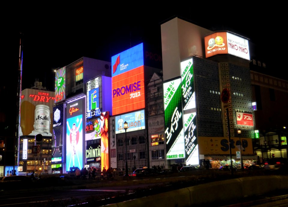 Dotombori neon signs at night,3rd November 2014 (2)