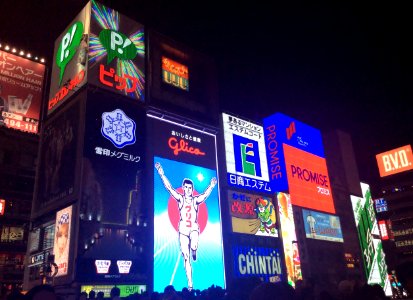 Dotombori neon signs at night, 25th October 2014