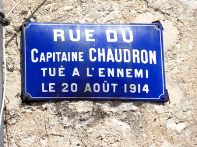 Doulaincourt, rue du Capitain Chaudron, tué à l'ennemi le 20 août 1914