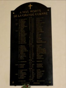 Doulaincourt, église Saint-Martin, plaque-monument aux mort