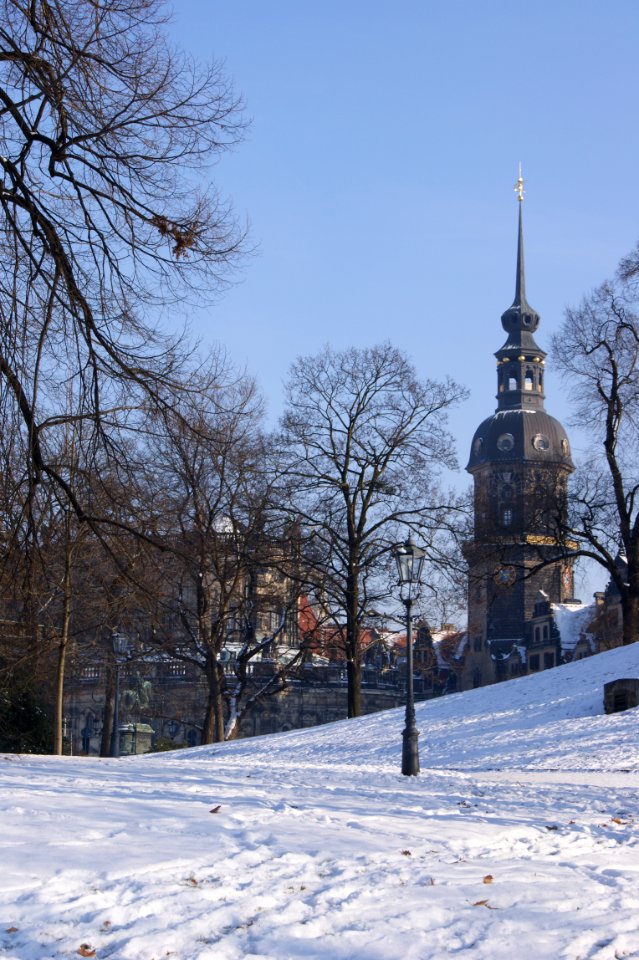 Dresden hausmannsturm vom zwingerteich