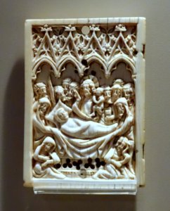 Dormition of the Virgin, probably France, probably 14th-15th century AD, ivory - Spurlock Museum, UIUC - DSC06099