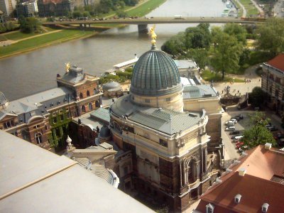 Dresden Blick von der Frauenkirche auf die Akademie der Bildenden Künste 1