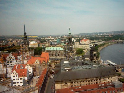 Dresden Blick von der Frauenkirche auf die Hofkirche