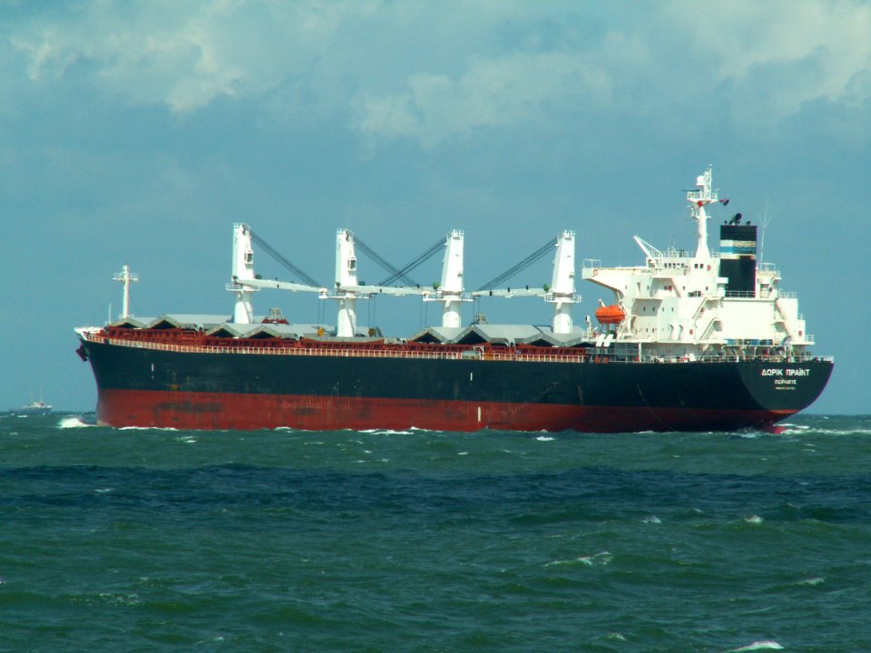 Doric Pride - IMO 9230751 - Callsign SXIE 06Aug05 NW stern leaving Port of Rotterdam, Holland 06-Aug-2005