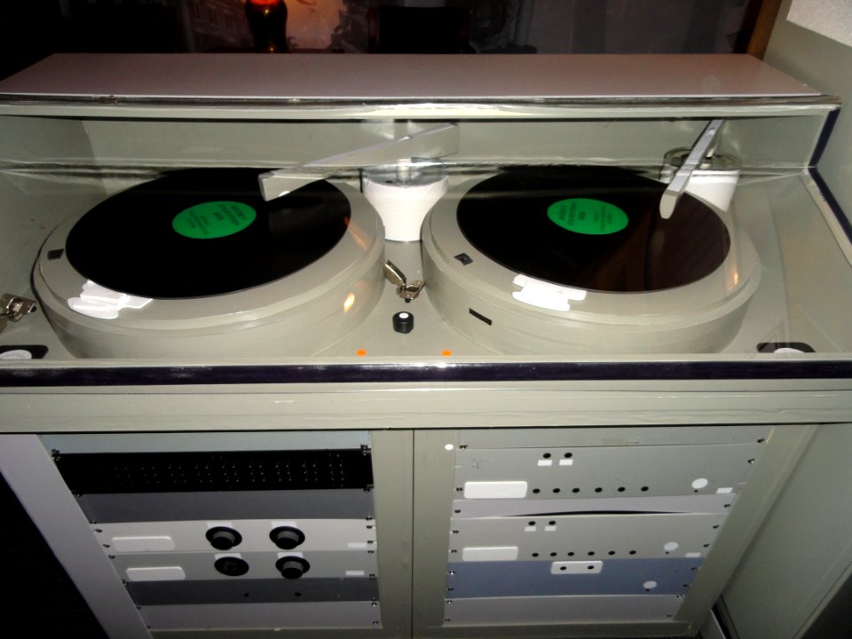 Dual turntables, SIGSALY Speech Encipherment System exhibit - National Cryptologic Museum - DSC07924