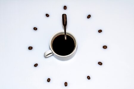 Coffee spoon time of clock