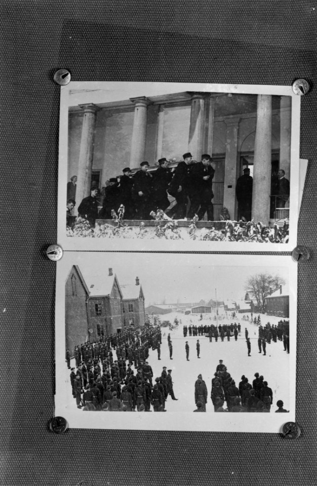 Dubbelle opname. Geboorte prinses Marijke 18 februari 1947. Boven jonge manne…, Bestanddeelnr 8792