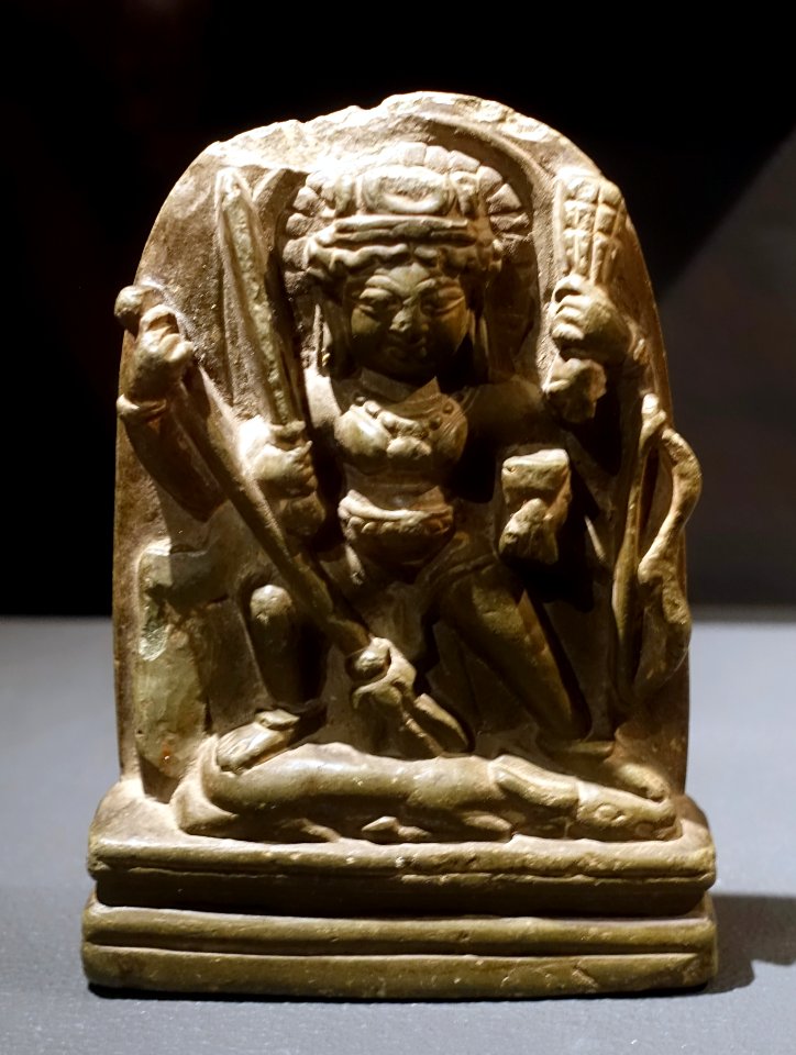 Durga mahisasura mardini, votive image, India, Kashmir, 9th century AD, chlorite slate - Linden-Museum - Stuttgart, Germany - DSC03823