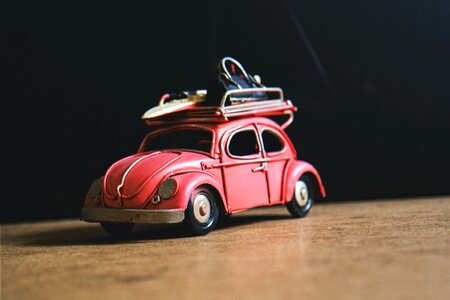 Close-up toy car volkswagen beetle