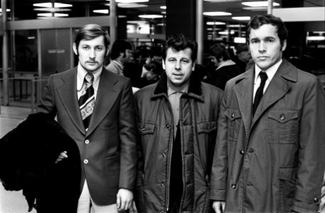 Dukla Praag op Schiphol voor Europacup III tegen FC Twente trainer Masopust (m, Bestanddeelnr 927-6355