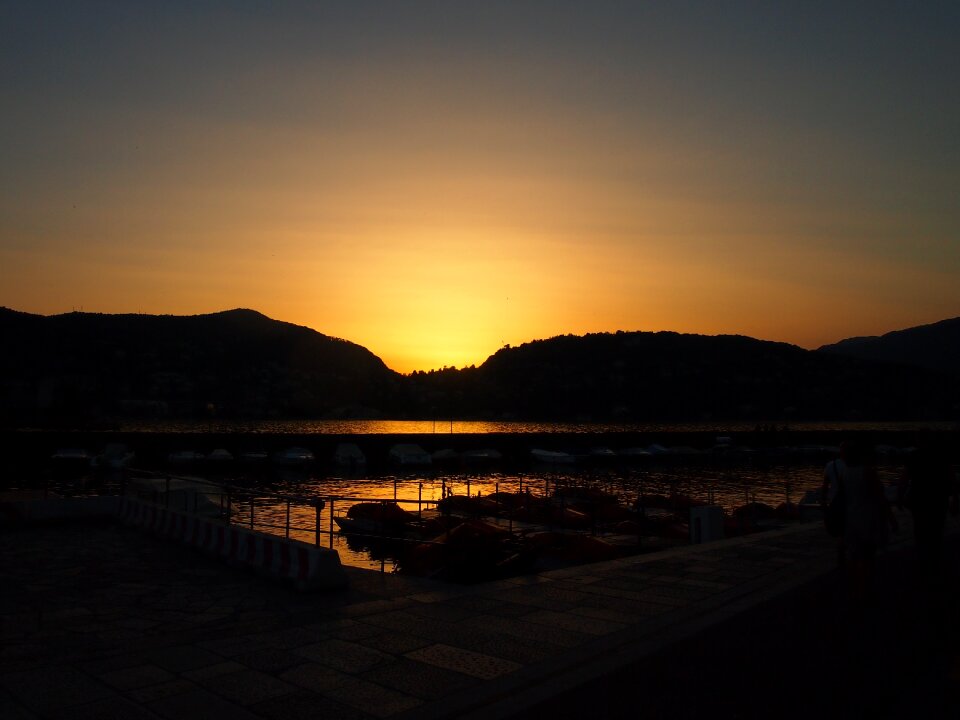 Italy sunset lake