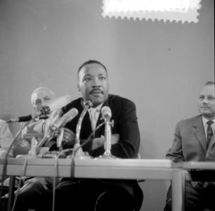 Ds Martin Luther King op Schiphol, persconferentie, Bestanddeelnr 916-7707