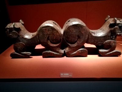 Drum Stand of Two Tigers Design (Shuang Hu Gu Zuo), Warring States period, Hunan Museum