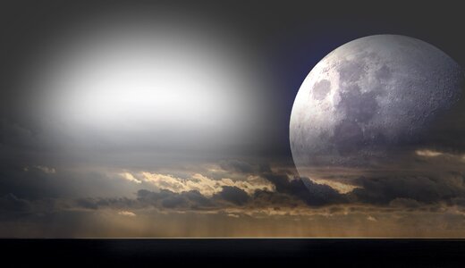 Light mystical full moon