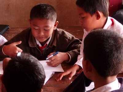 Laos children instruction photo