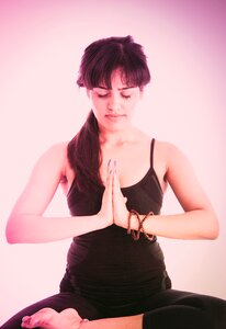 Female body meditation photo
