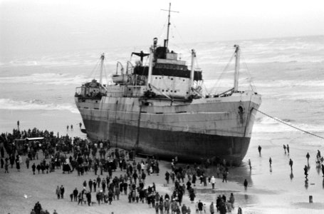 Drukte bij gestrand schip te IJmuiden, Bestanddeelnr 918-5035