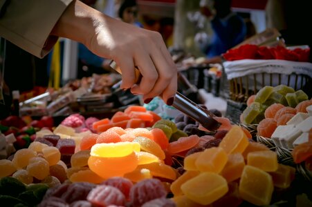 Fruity confection tongs photo