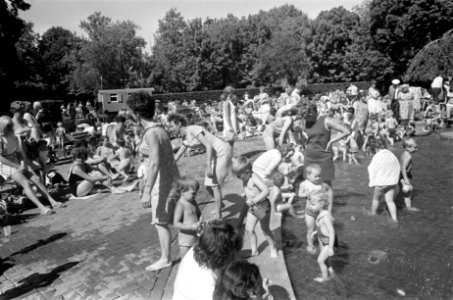 Drukte in speelvijver Vondelpark, Amsterdam, Bestanddeelnr 922-5077