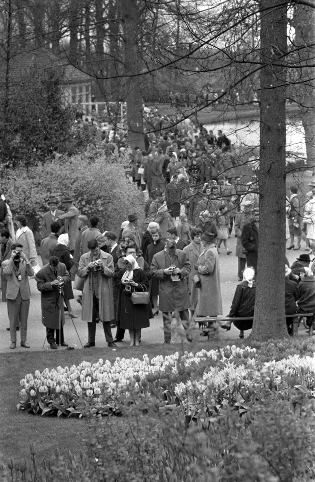 Drukte op de Keukenhof tijdens de Paasdagen, Bestanddeelnr 911-1760