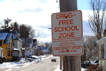 Drug Free School Zone Sign photo