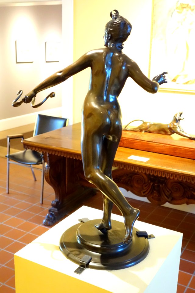 Diana by Frederick William MacMonnies, rear view, cast 1890, bronze - Fitchburg Art Museum - DSC08877