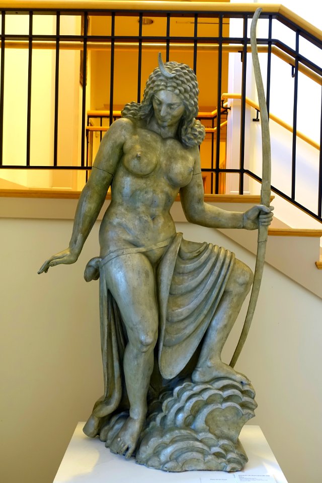 Diana by Anthony de Francisci, before 1964, silvered and bronzed plaster - Cape Ann Museum - Gloucester, MA - DSC01327