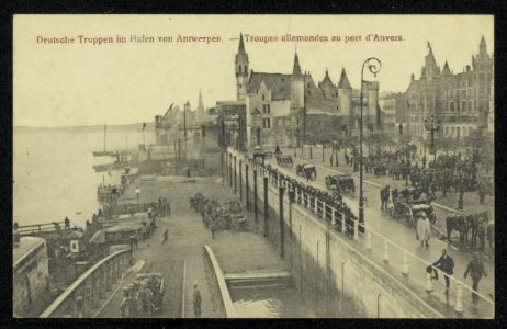 Deutsche Soldaten im Hafen von Antwerpen. Troupes allemands au port dAnvers. A…, Bestanddeelnr 158-1350
