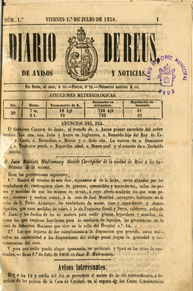 Diario de Reus 1859