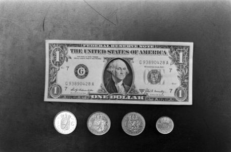 Devaluatie Amerikaanse dollar, Amerikaanse dollar met Nederlands geld (f 3,25) , Bestanddeelnr 925-2507