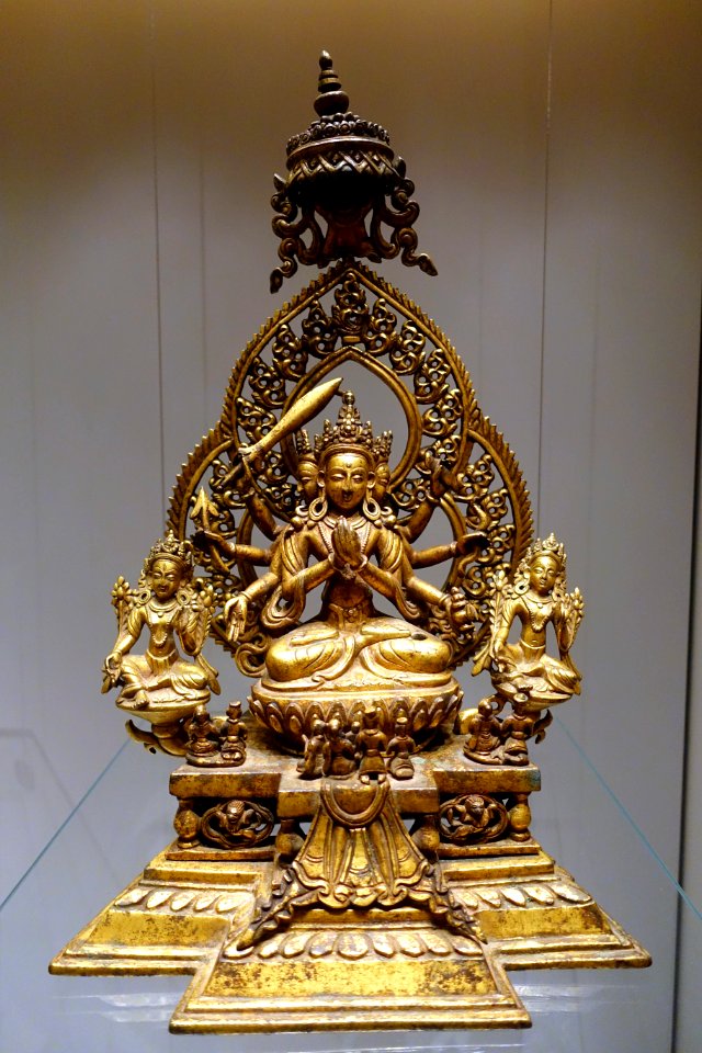 Dharmadhatu Vagisvara, Nepal, 18th century AD, gilt bronze - Ethnological Museum, Berlin - DSC01825