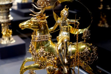 Diana on the stag, Joachim Fries, c. 1615-1620 AD, Augsburg, silver, partly gilt, view 2 - Hessisches Landesmuseum Darmstadt - Darmstadt, Germany -DSC00518