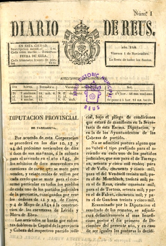 Diario de Reus 1844