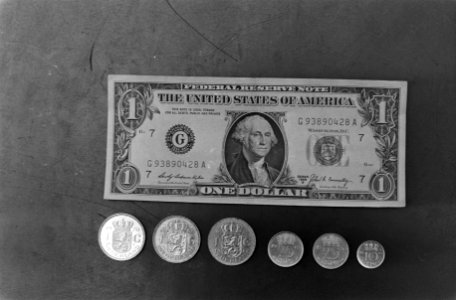 Devaluatie Amerikaanse dollar, Amerikaanse dollar met Nederlands geld (f 3,60) , Bestanddeelnr 925-2506