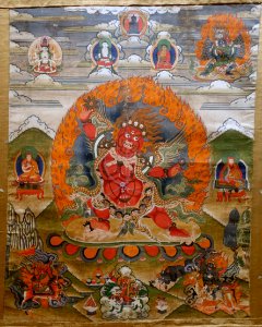 Dharmapala, 1644-1911 AD, thangka - Sichuan University Museum - Chengdu, China - DSC06204