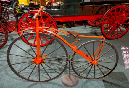 Dexter Velocipede, made and patented by William van Anden, Poughkeepsie, New York, 1869 - Luray Caverns Car and Carriage Museum - Luray, Virginia - DSC01143