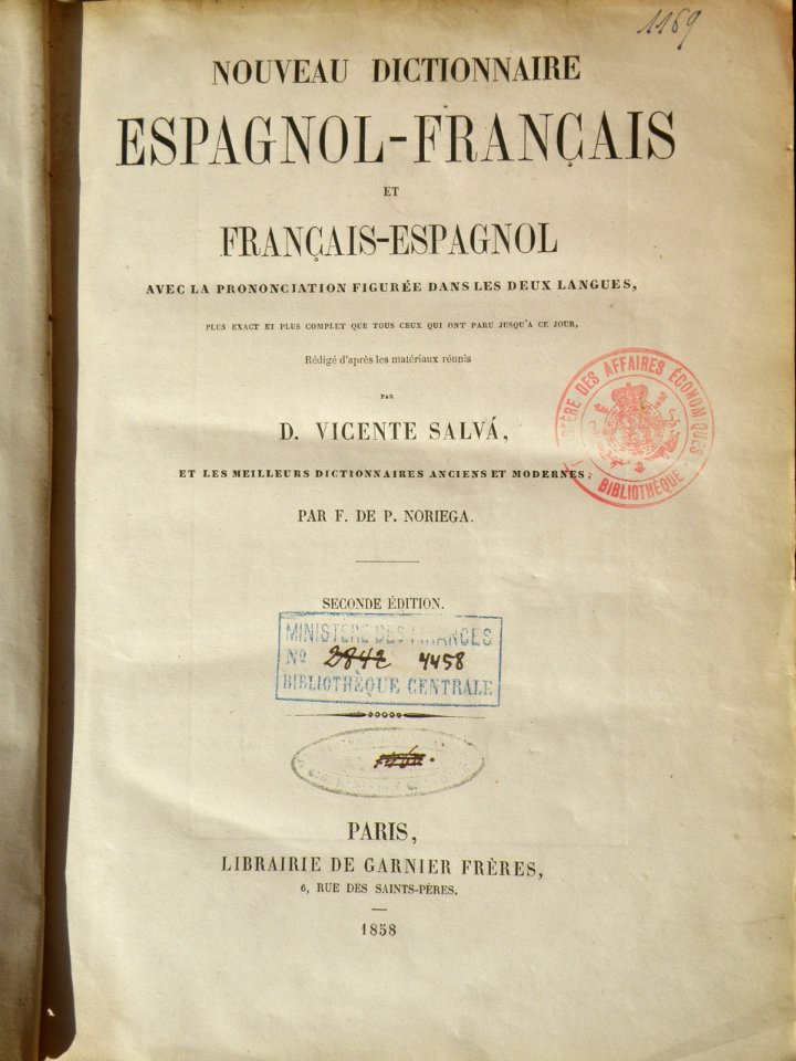 Dictionnaire français-espagnol Vicente Salvá 1858