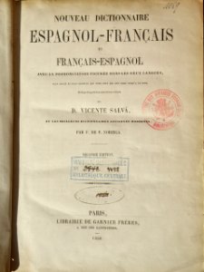 Dictionnaire français-espagnol Vicente Salvá 1858