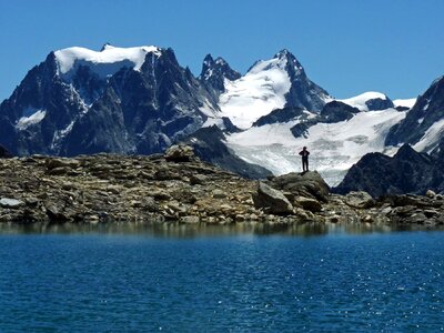 Panoramic cold alpine photo