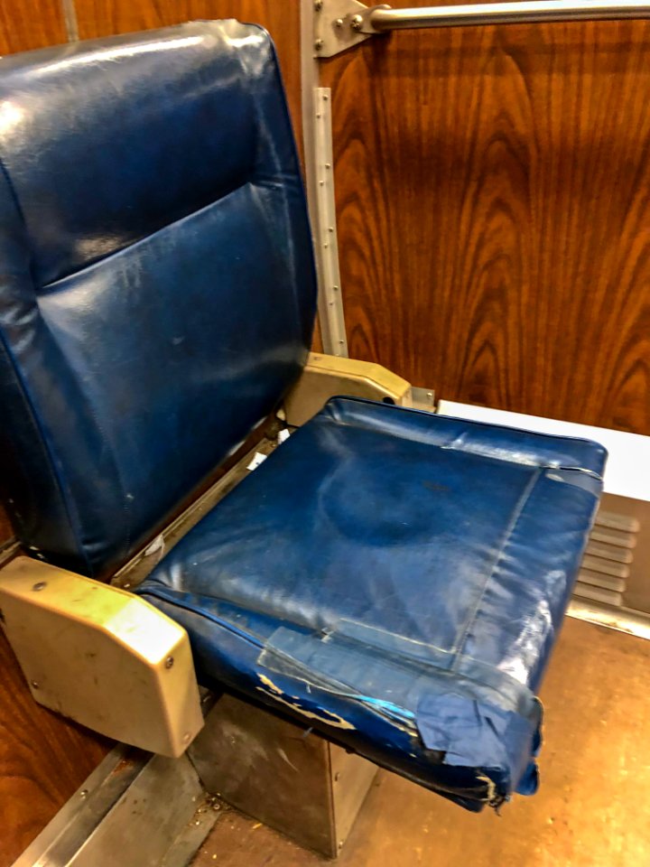 Dilapidated LIRR M3 car seat
