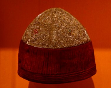 Dervish hat, Afghanistan, late 19th to early 20th century, velvet, wool, silk - Fernbank Museum of Natural History - DSC00096