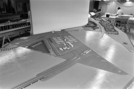 Derde tunnel onder het IJ in Amsterdam op de maquette de nieuwe gecombineerde o, Bestanddeelnr 933-0502