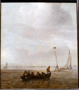 Departure for fishing, attributed to Willem van de Velde the younger, undated, oil on wood - Villa Vauban - Luxembourg City - DSC06553