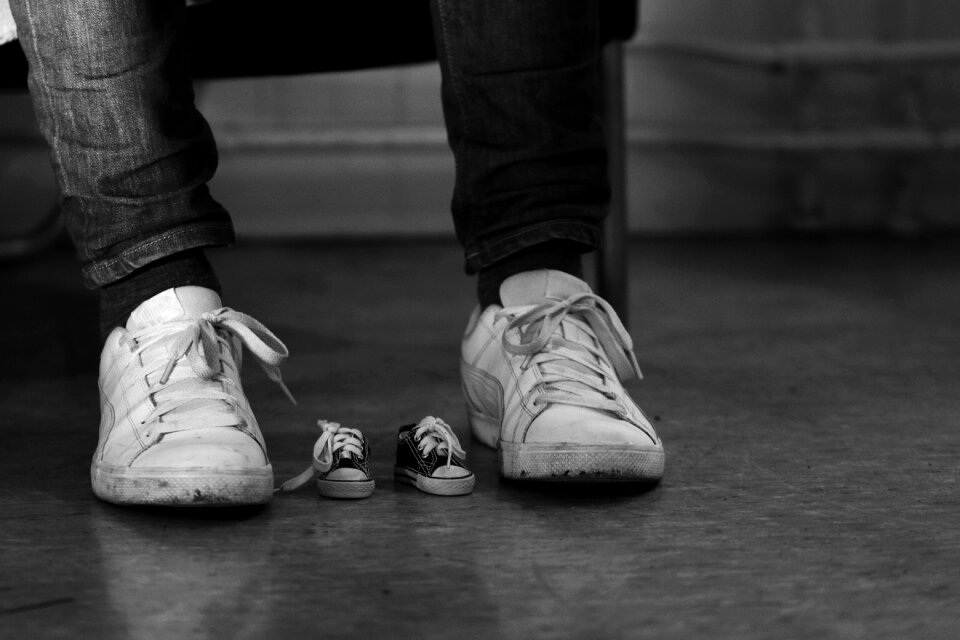 Miniature male gray shoes
