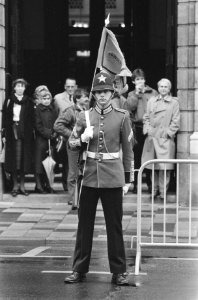 Den Haag , Prinses Juliana bij herdenking binnentrekken Prinses Irenebrigade 40 , Bestanddeelnr 933-3138