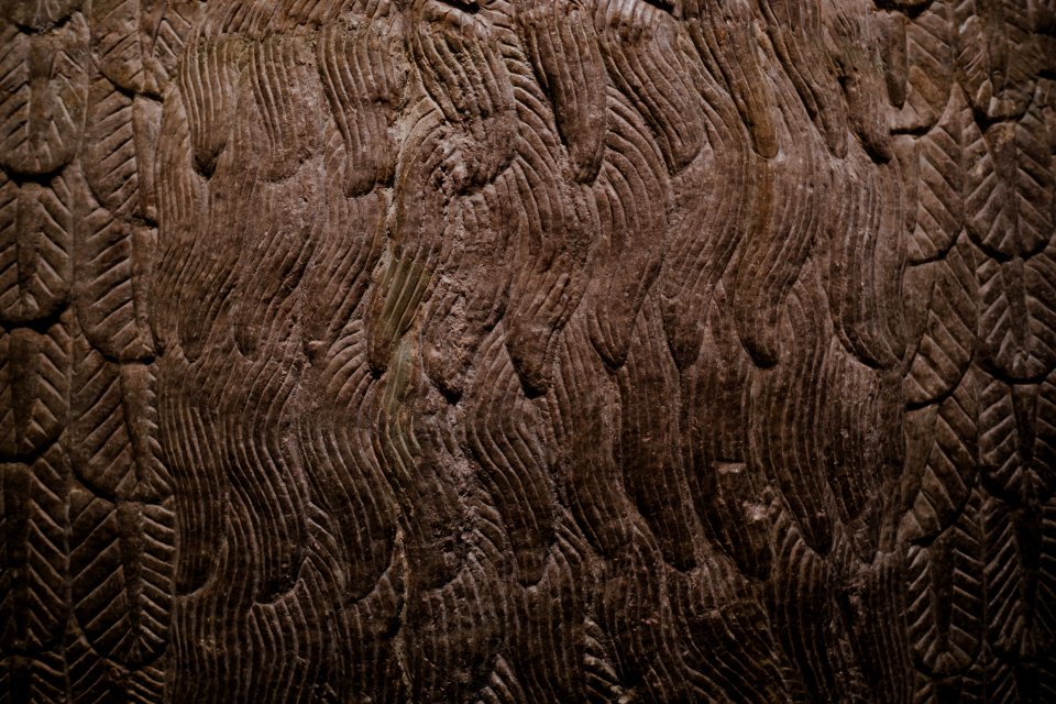 Details of the lamassu and palace reliefs of Neo-Assyrian king Ashurnasirpal (883-860 BC) at the Metropolitan Museum of Art