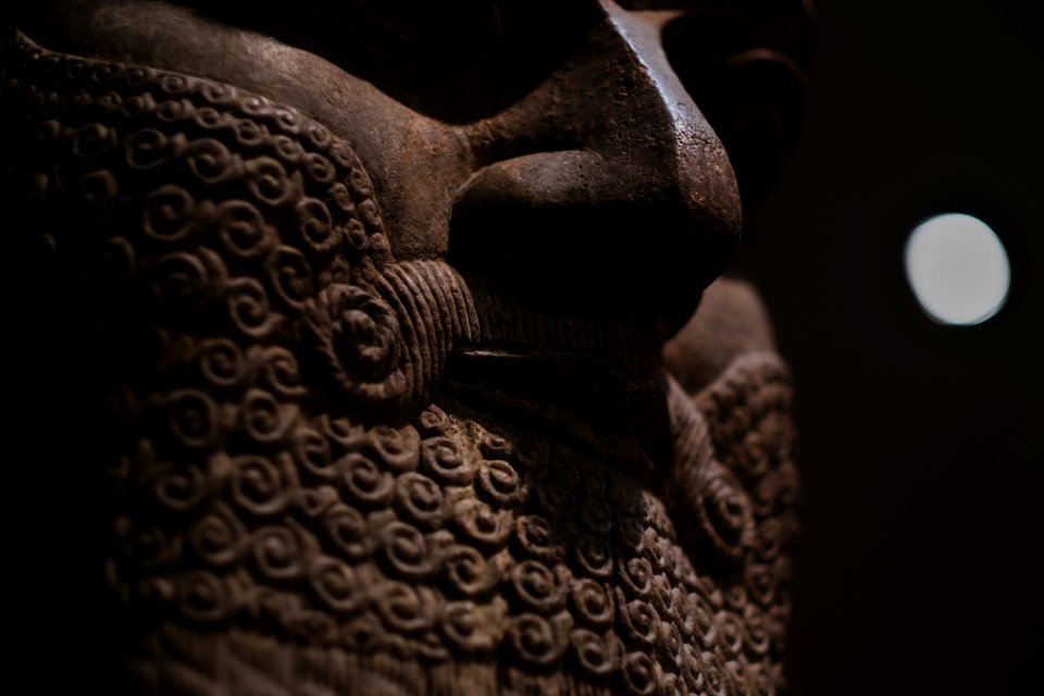 Details of the lamassu and palace reliefs of Neo-Assyrian king Ashurnasirpal (883-890 BC) at the Metropolitan Museum of Art